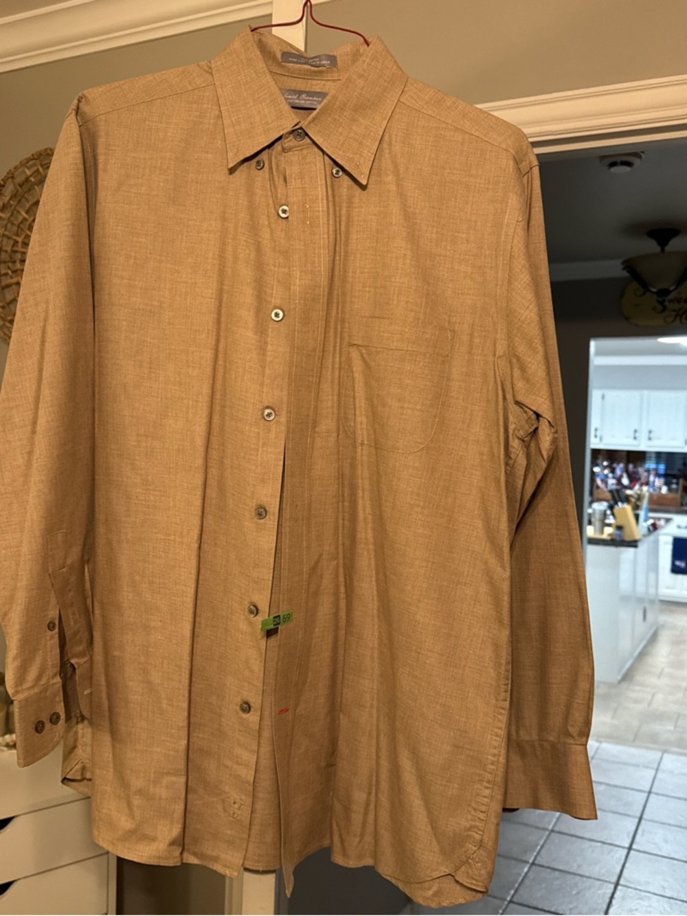 Daniel Cremieux Men's Light Brown Long-Sleeve Dress Shirt